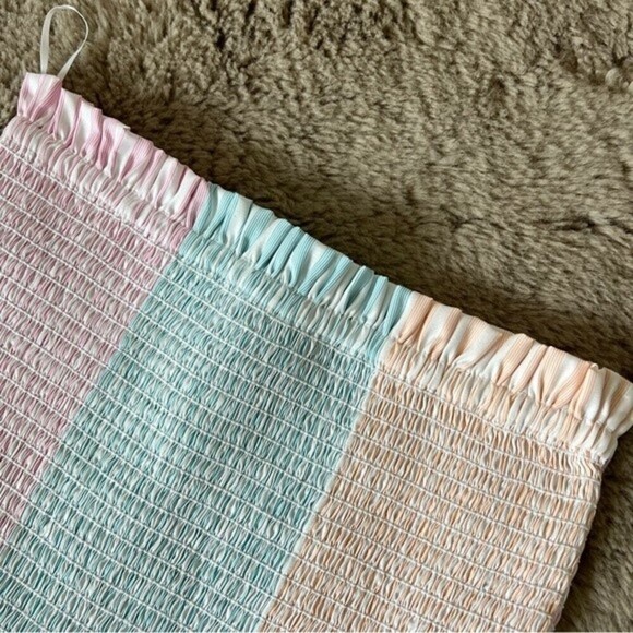 NWT Revolve X Petersyn Marianna Smocked Ruffle Tube Top In Tutti Color SZ XS - Picture 4 of 10